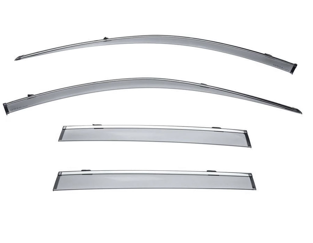 Side Window Visors Rain Guard With Chrome Trim A436