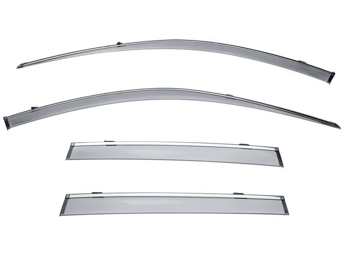 Side Window Visors Rain Guard With Chrome Trim A436