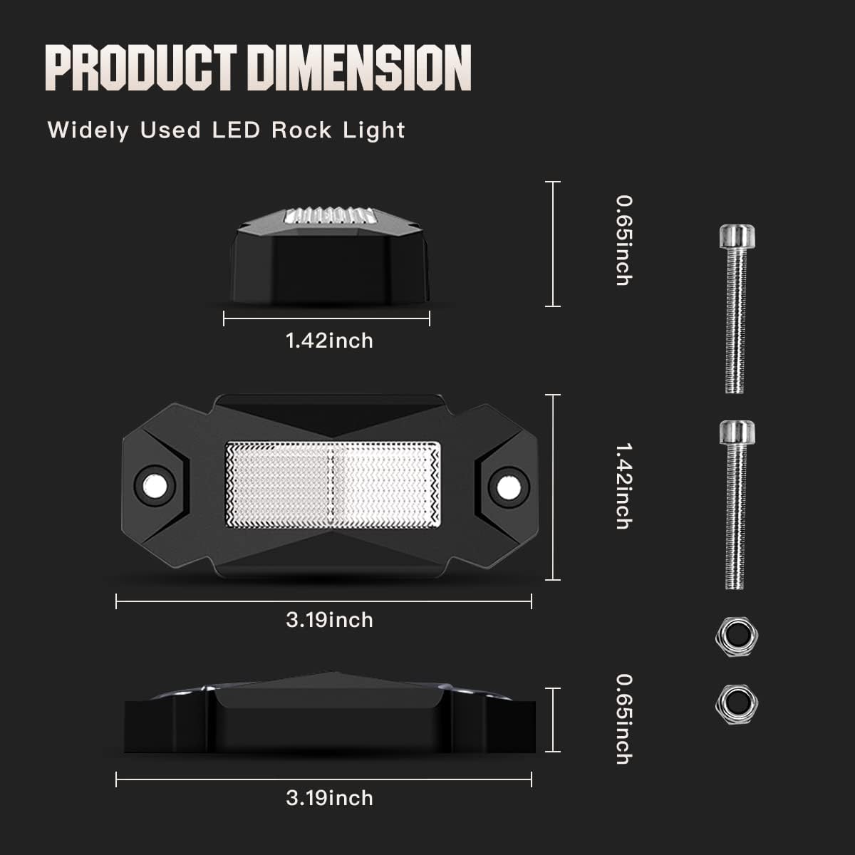 White LED Rock Lights 8PCS Pack of 2 L4947