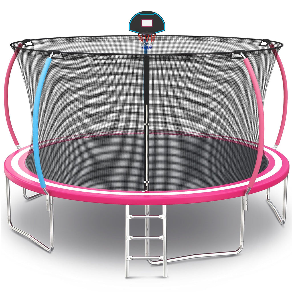 12FT Round Trampoline with Enclosure Net F424404