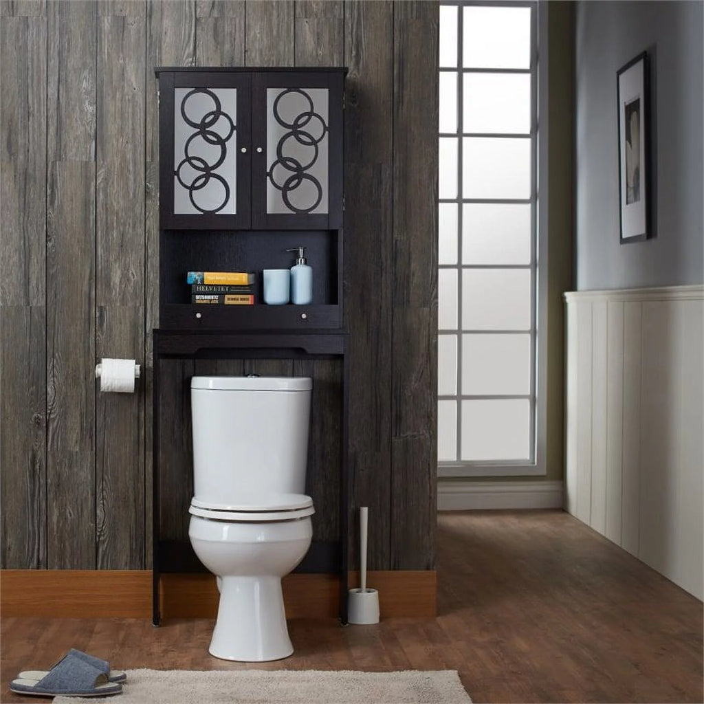 Cappuccino Wood Bathroom Space Saving Cabinet S964
