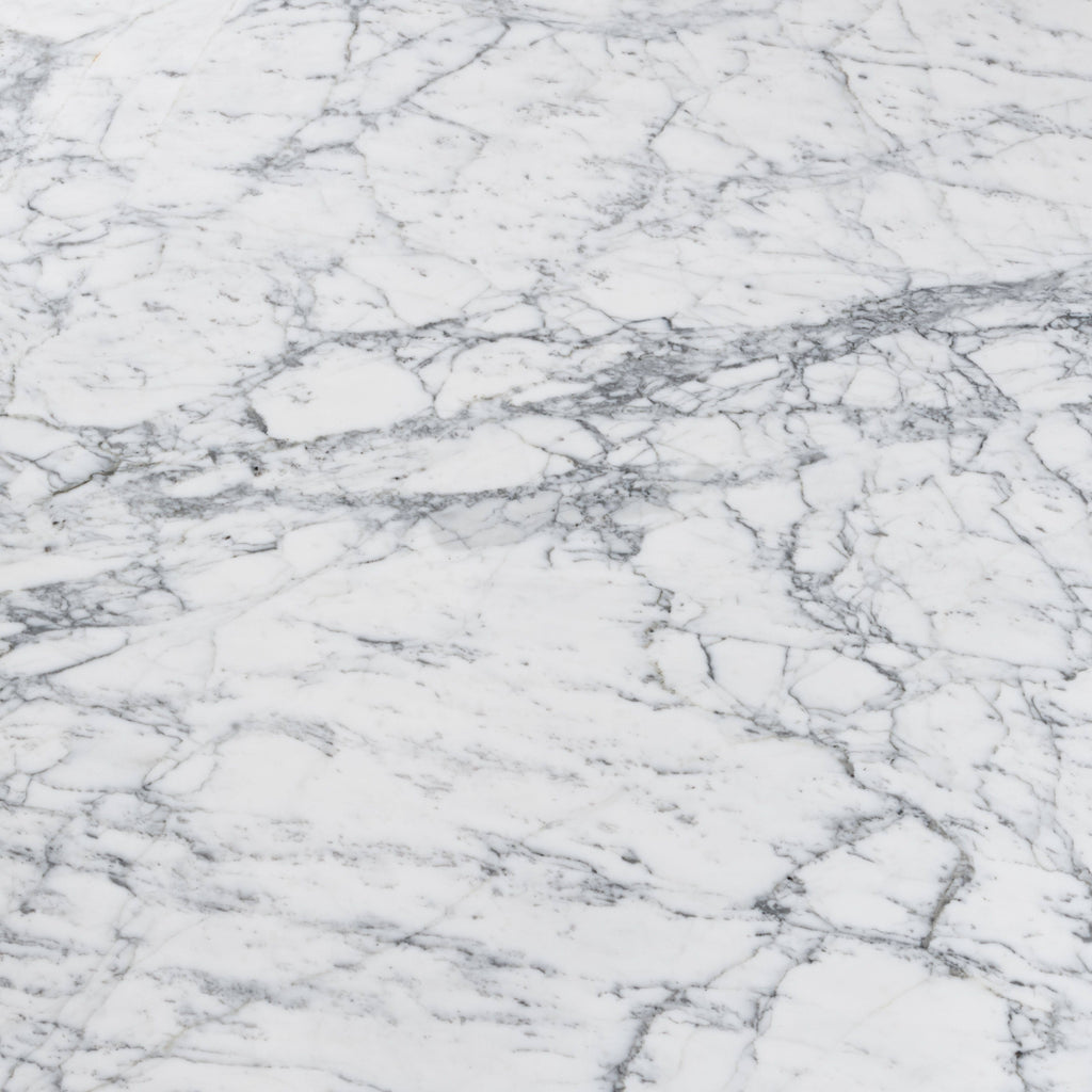 White Marble Side Table with Walnut Legs S2328