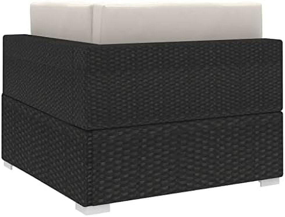 Gray Poly Rattan Sectional Corner Chair with Cushions G237
