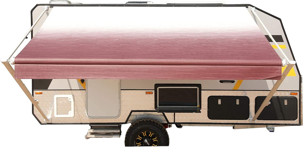 Manual 20x8 Retractable RV Trailer Awning Black Fade K847