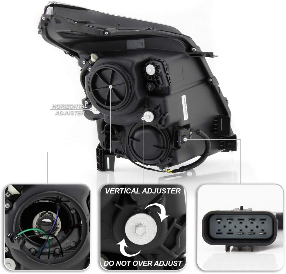 Black Housing Projector Headlights with LED Tube O2855