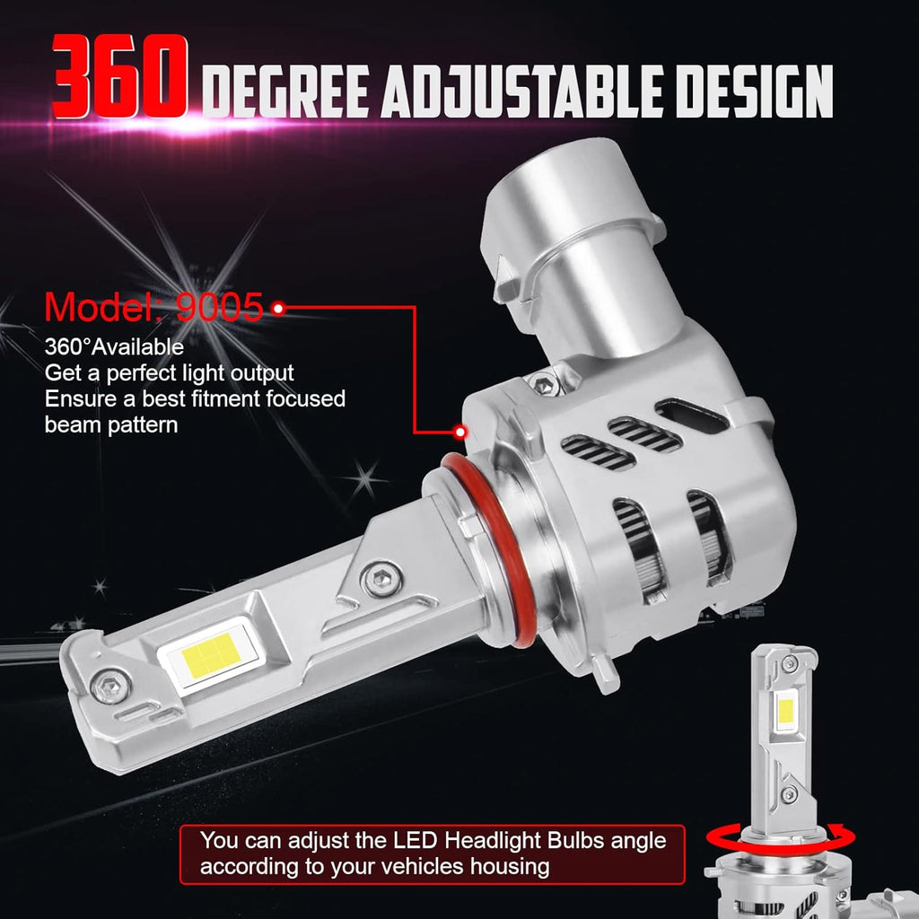 9005 LED Headlight Bulbs 6000K Xenon White, 2 Pack O874641