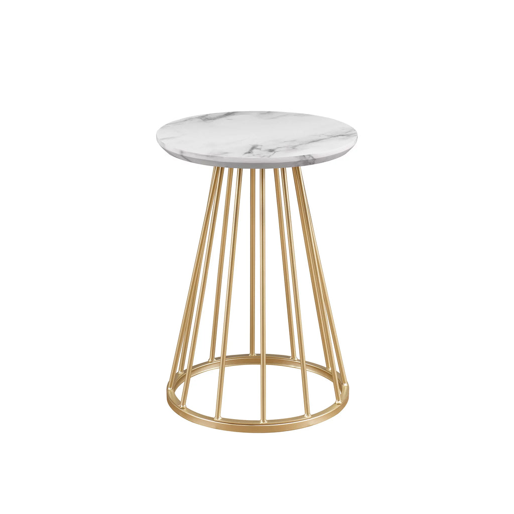 Modern 16" Accent Table with Metal Cage Base S29842