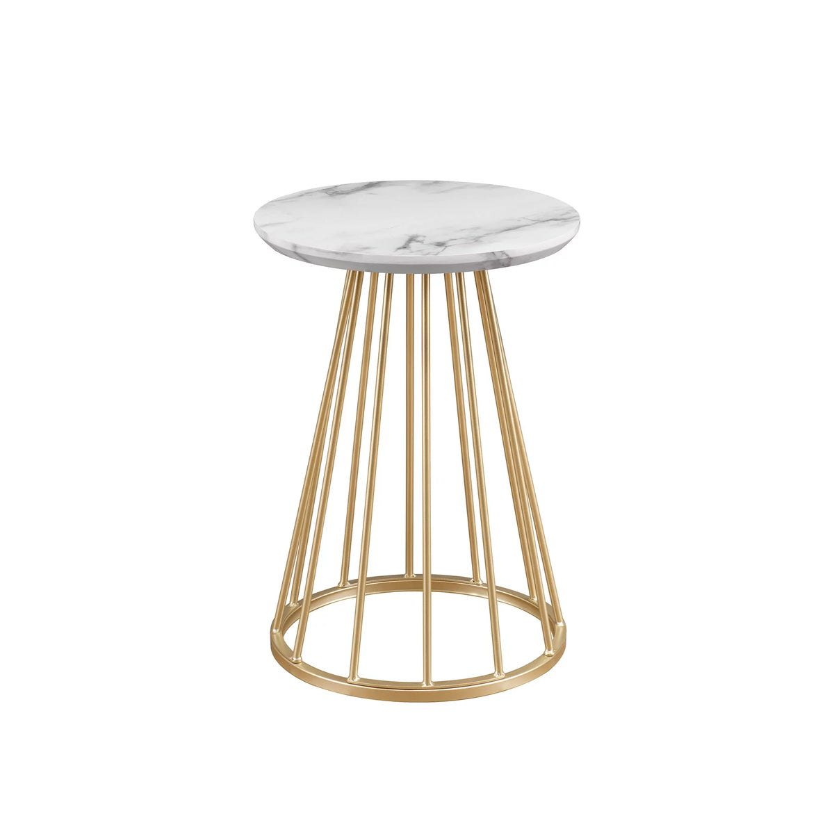Modern 16" Accent Table with Metal Cage Base S29842