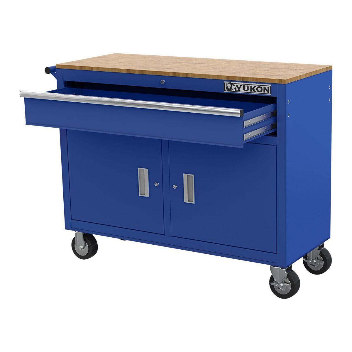 46 in. Mobile Workbench with Solid Wood Top O606312