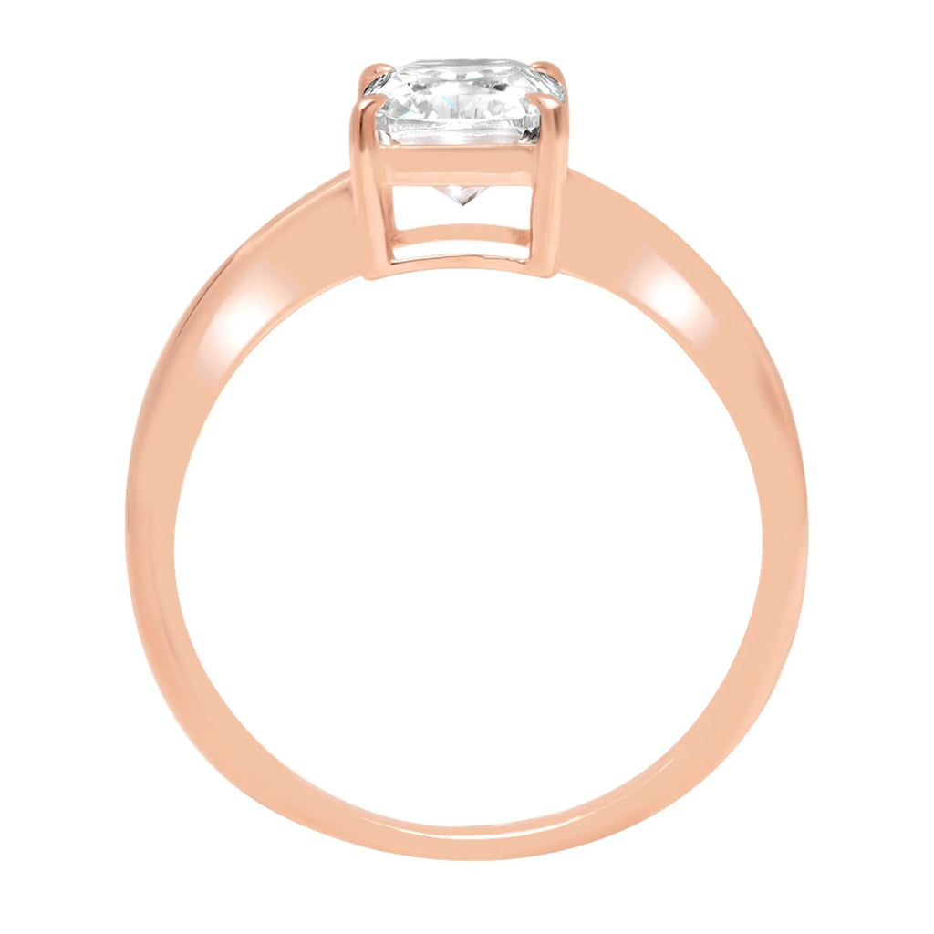 18K Rose Gold Solitaire Ring V80536