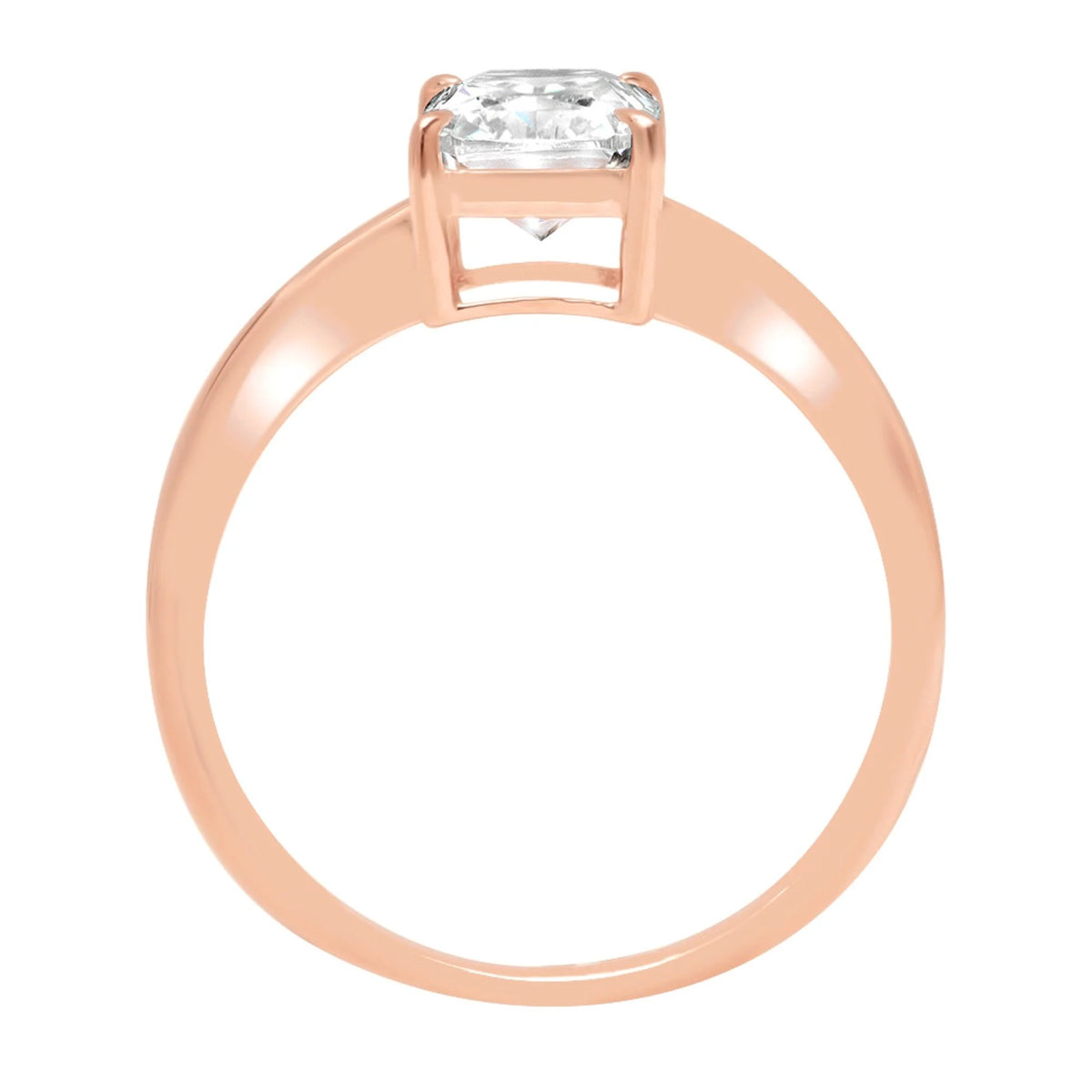 18K Rose Gold Solitaire Ring V80536