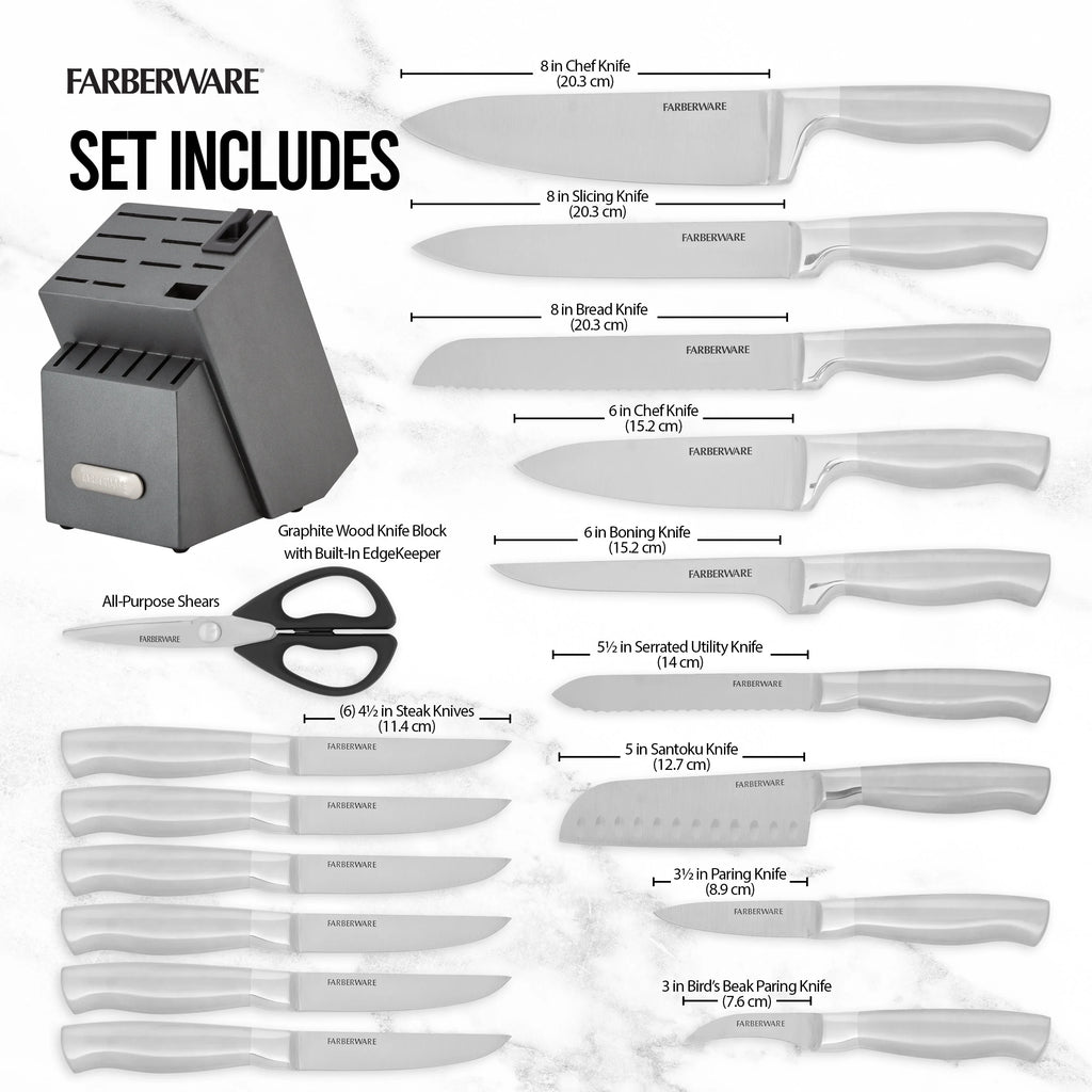 17 Piece Stainless Steel Knife Block Set H935