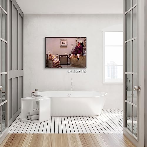 Black White Bathroom Canvas Wall Art Prints 12x16in Unframed J4599