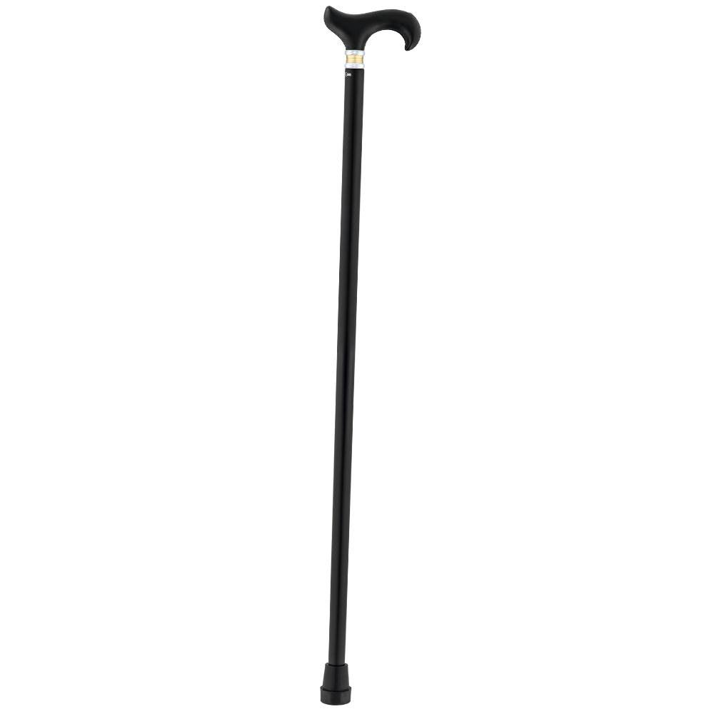 Black Leather Derby Walking Cane with Beechwood Shaft Q2213