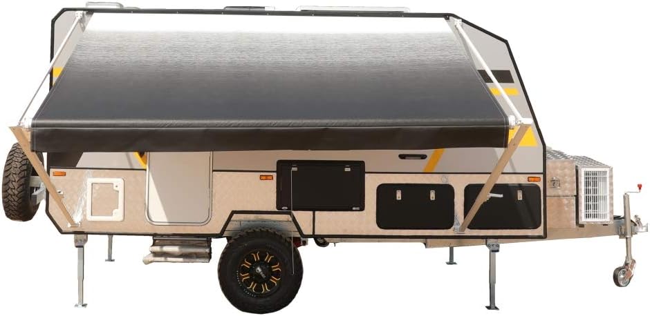Manual 20x8 Retractable RV Trailer Awning Black Fade K847