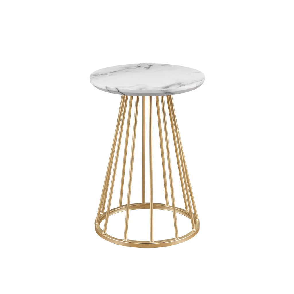 Modern 16" Accent Table with Metal Cage Base S29842