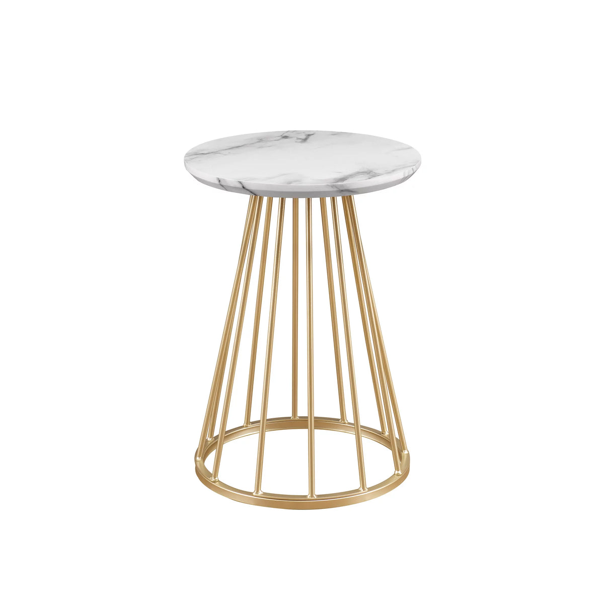 Modern 16" Accent Table with Metal Cage Base S29842