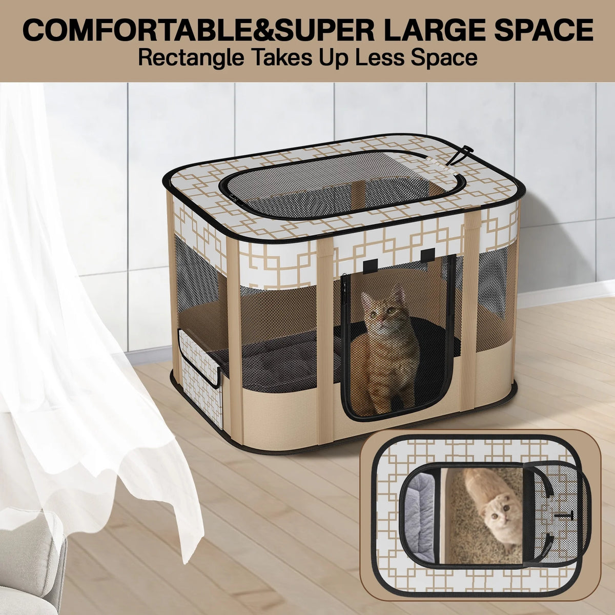 Foldable Pet Playpen with Removable Shade Cover G650