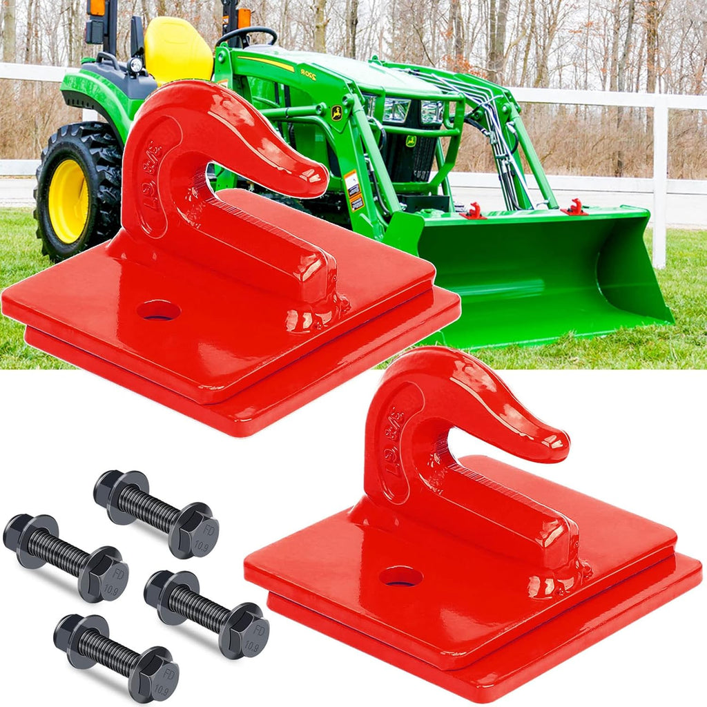 3/8" Bolt On Tractor Bucket Hooks, 2 Pack, Red O565522