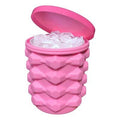 Mini Ice Cube Maker Silicone Bucket Ice Mold and Storage Bin C9344