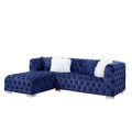 Velvet L Shaped Seating Component, Blue - 2 Piece Z240918