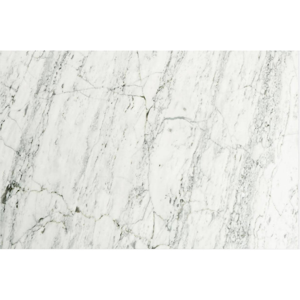 White Marble Side Table with Walnut Legs S2328