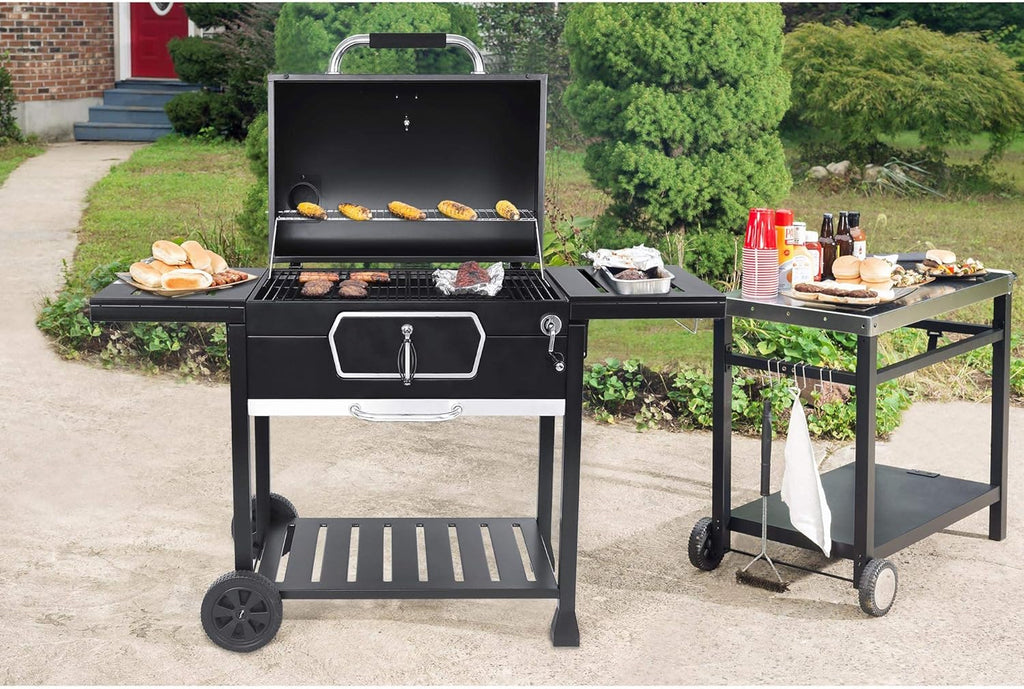 30-Inch Charcoal Grill BBQ Smoker Black T247647