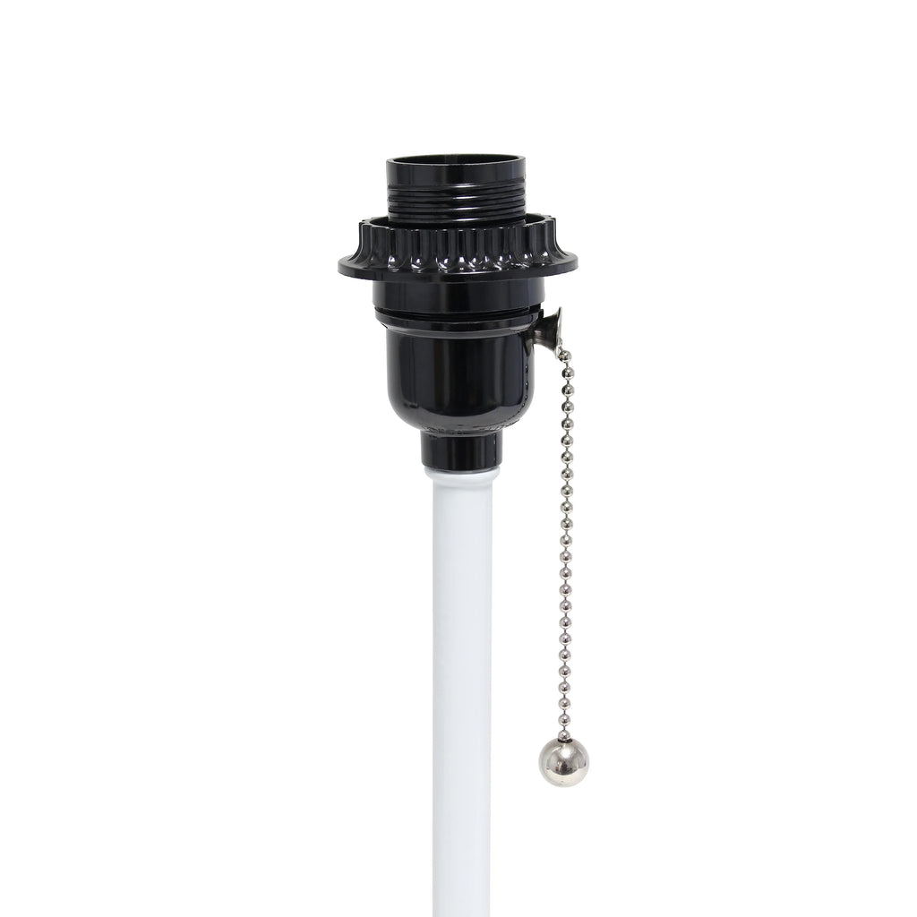 White Stick Lamp with Fabric Shade Q2536