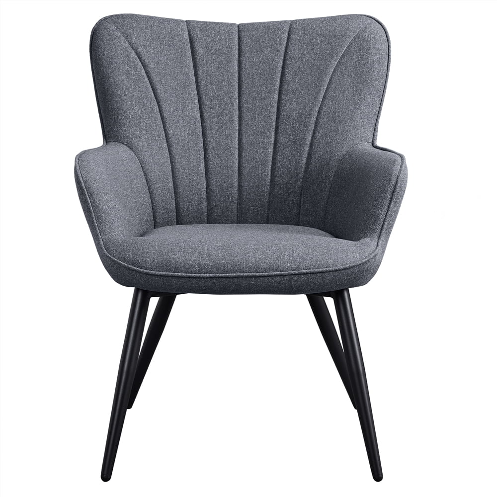 Gray Upholstered Fabric Wingback Armchair G7716