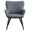 Gray Upholstered Fabric Wingback Armchair G7716