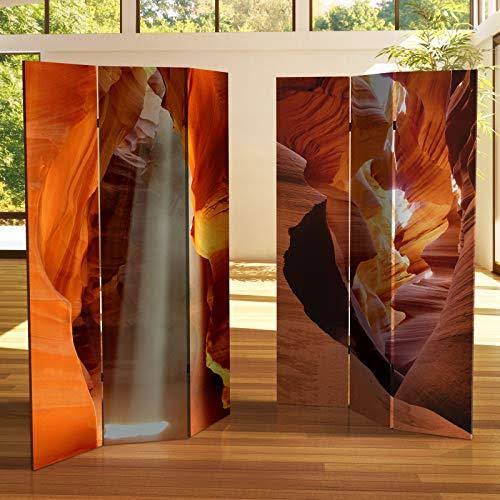 Tall Double Sided Painted Desert Canvas Room Divider B1886