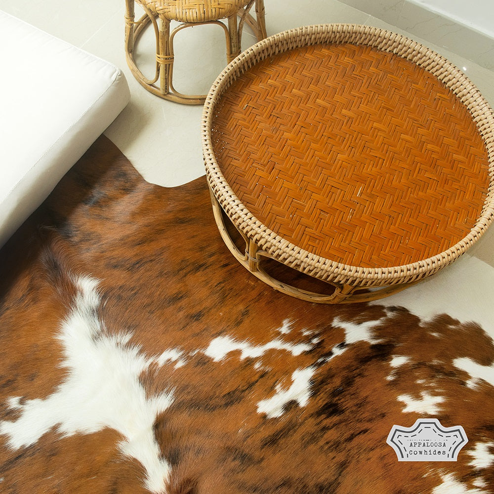 Medium Tricolor Cowhide Rug 5' x 7' R4688