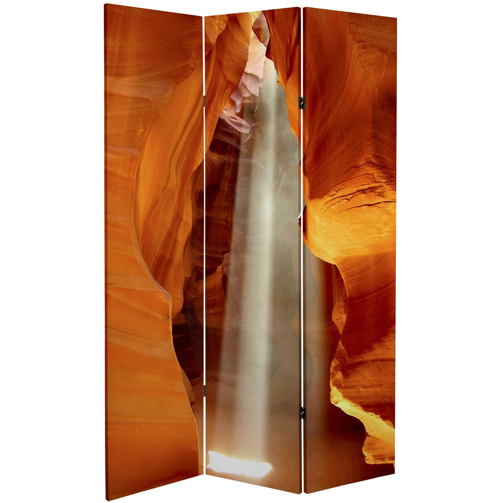 Tall Double Sided Painted Desert Canvas Room Divider B1886