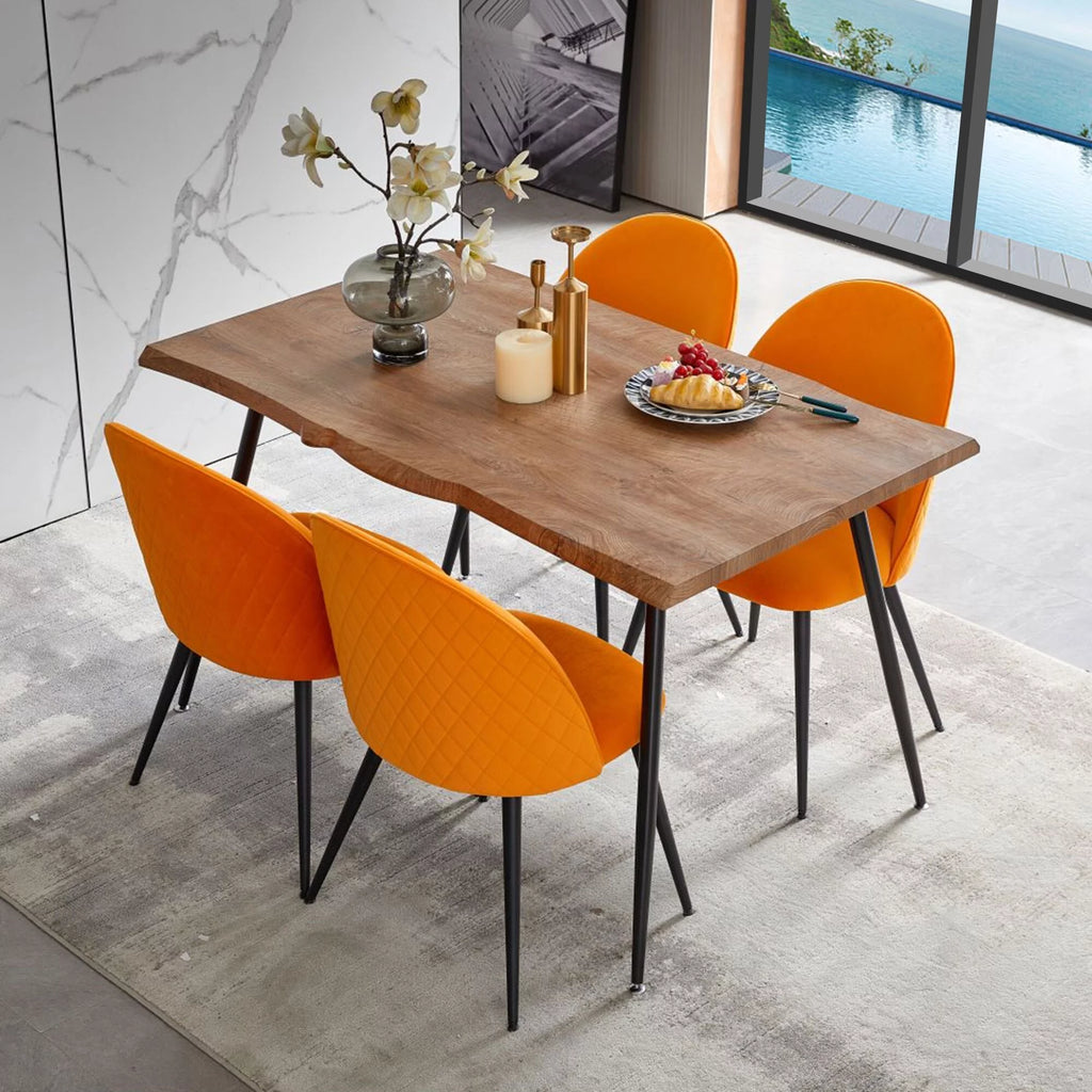 Wooden Dining Table with Metal Legs N7183