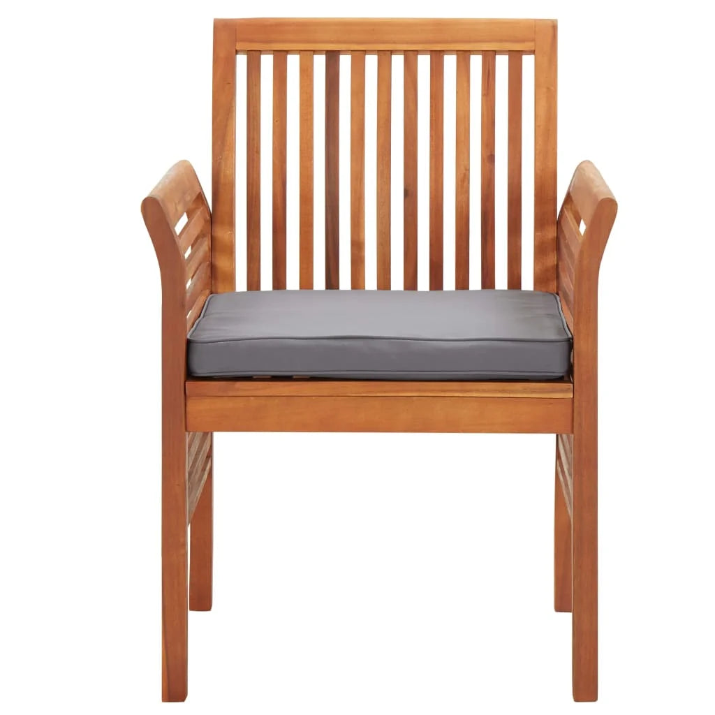 8 pcs Solid Wood Acacia Patio Dining Chairs with Cushions E144