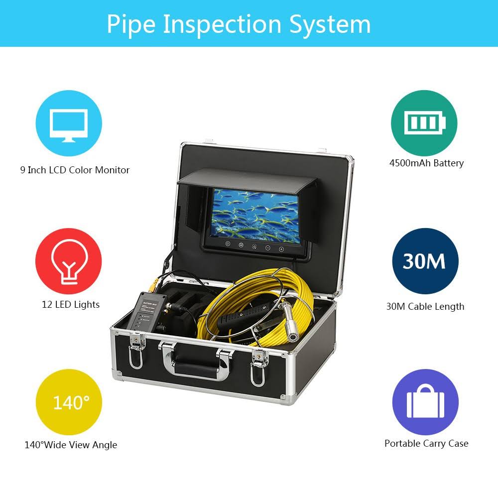 30m Drain Pipe Sewer Inspection Camera B449