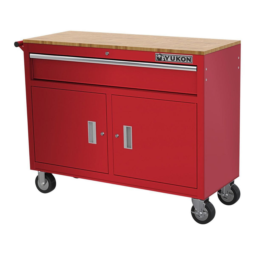 46 in. Mobile Workbench with Solid Wood Top O606312