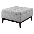 Black & Gray Tufted Square Storage Coffee Table B331046
