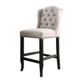 Beige Fabric Bar Chair Set of 2 Z75629