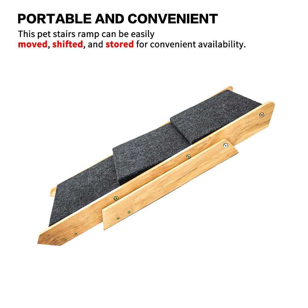 Foldable 4 Levels Wooden Pet Stairs & Ramp E563