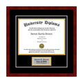 Black 3/4x22 Single Diploma Frame with Double Matting W458