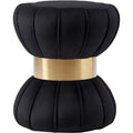 Black Velvet Ottoman Stool N75328