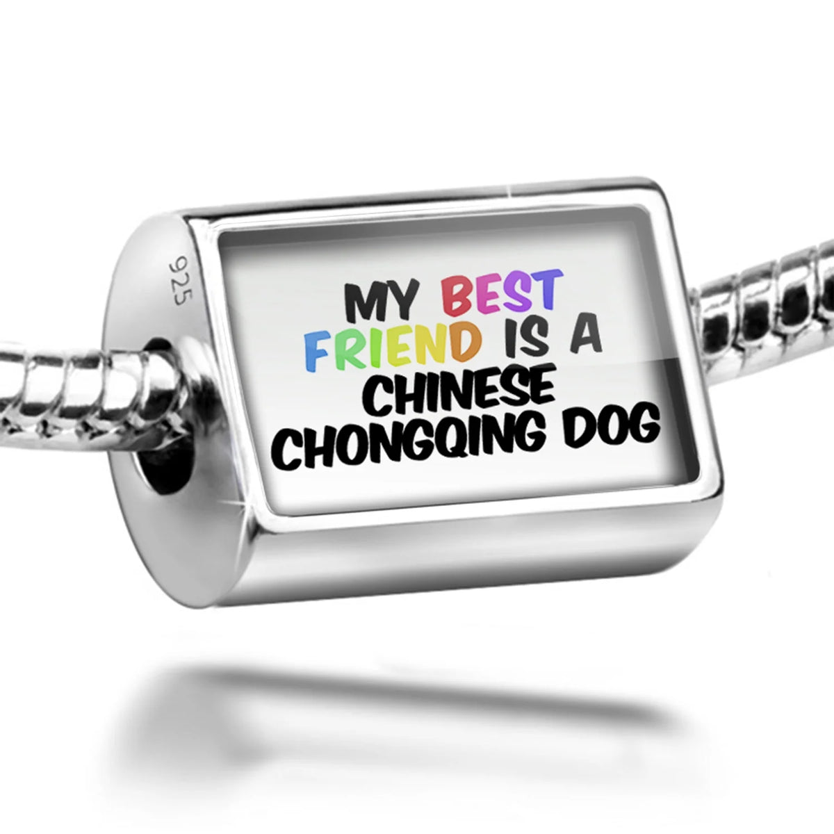 Chinese Chongqing Dog 925 Sterling Silver Bead C1513