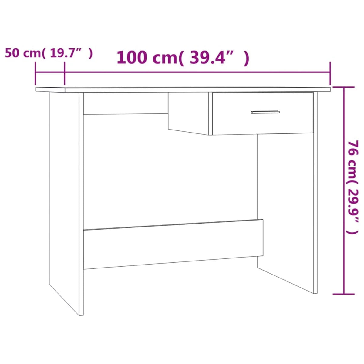 White Sonoma Oak Computer Desk with Storage Drawer Y796344
