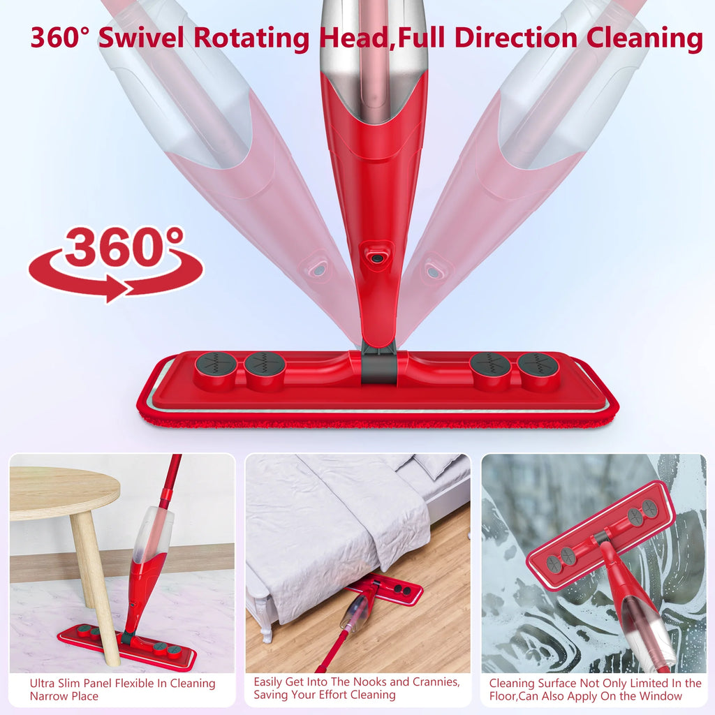Microfiber Spray Mop with 3 Washable Pads X788524