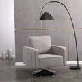 Grey Teddy Fabric Swivel Accent Chair U818