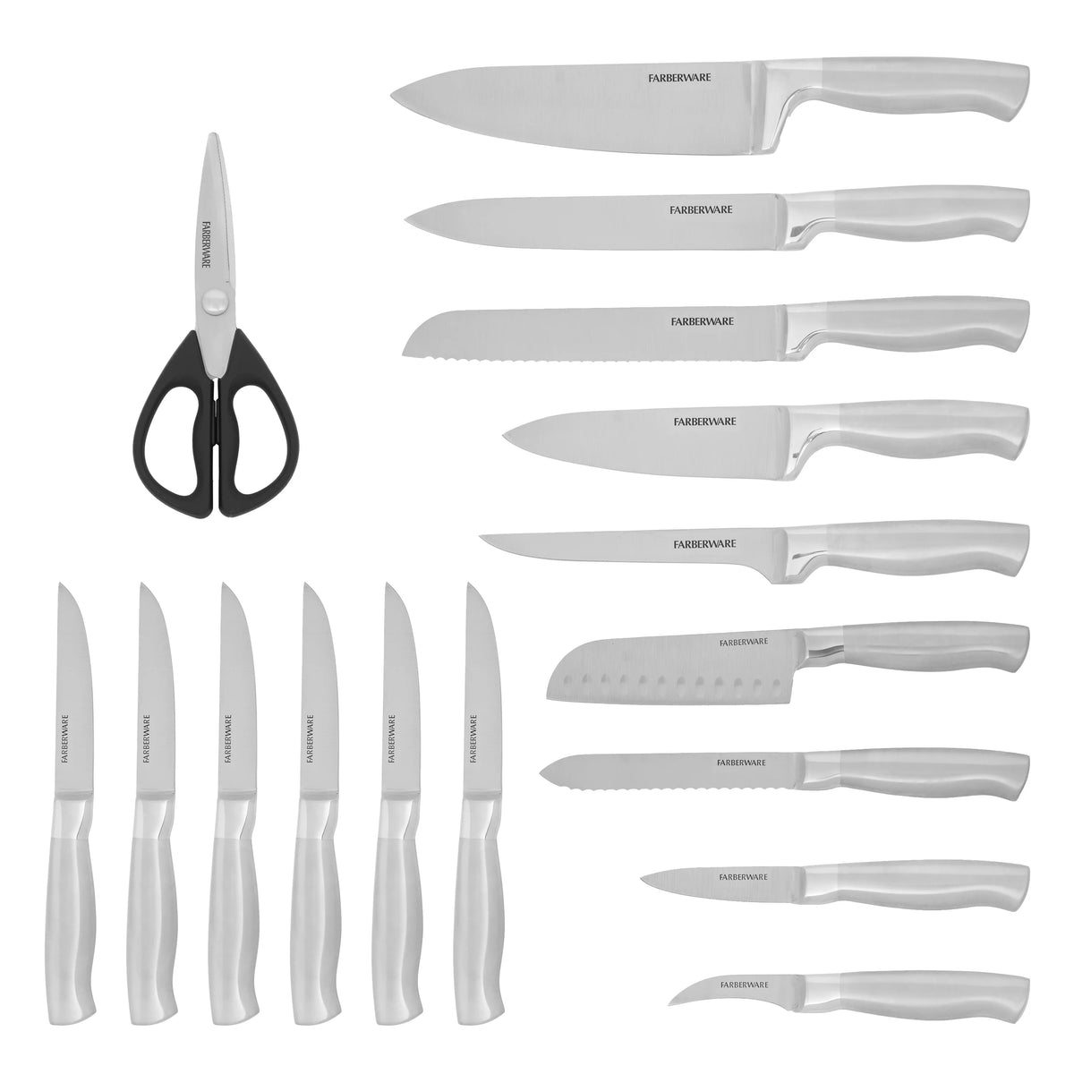 17 Piece Stainless Steel Knife Block Set H935
