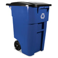 Blue 50 Gallon Recycling Rollout Container with Lid Y615444