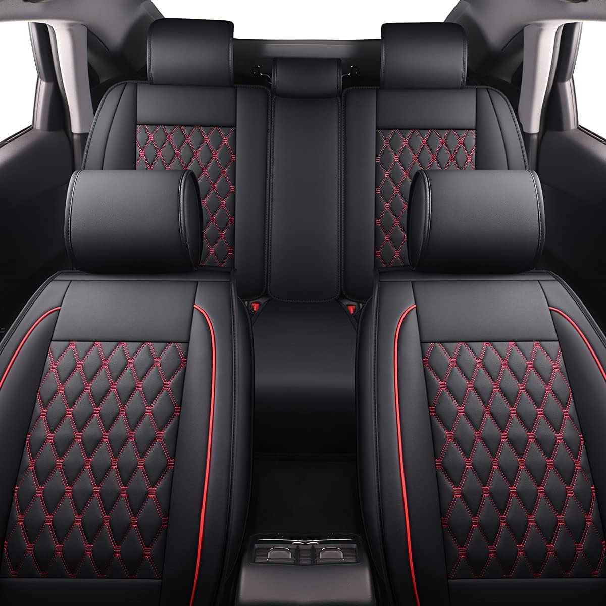 Black&Red Leather Car Seat Covers X6558