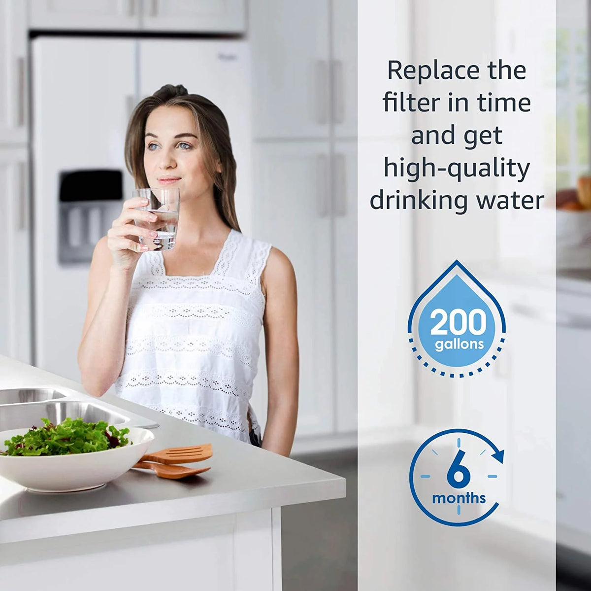 NSF 42&372 Certified Refrigerator Water Filter, 3 Pack K843553